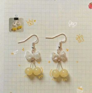 Cute Cherry Bow Dangle Earrings