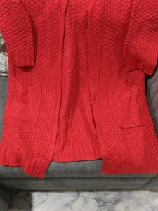 Red Knit Cardigan...