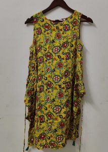Yellow Floral Print Kurta