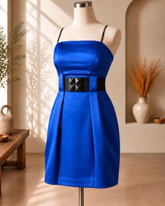 Vibrant Blue Strapless Mini Dress