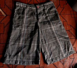 Unisex High hip Plaid Shorts