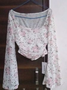 Floral Print Square Neck Top