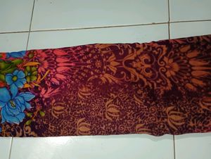 "Red" Printed Saree With Unstitched Blouse