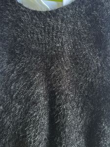Fuzzy Black Sleeveless sweater