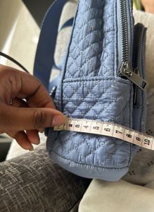 Quilted Blue Backpack