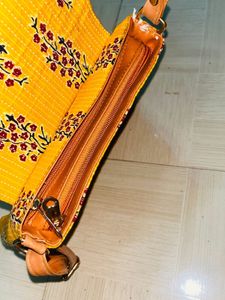 Boho Yellow Tasseled Sling Bag