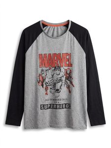 Marvel Comics Superhero Graphic Grey T-Shirt
