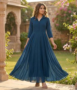 Elegant Teal georgette frock
