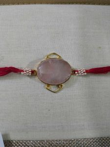 Rose Quartz Crystal Rakhi For Rakshabandhan