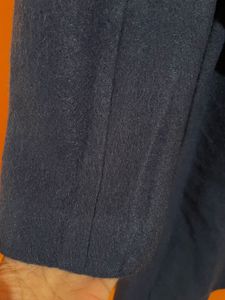 Vibrant Blue Wool Blend Coat Length-39 inches