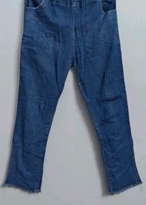 Blue Denim Jeans with Snap Button Details