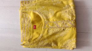Yellow Paisley Print Kurta