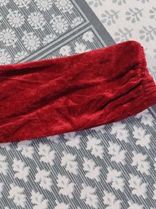 Elegant Red Velvet Dress