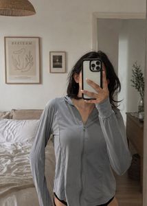 Women's Gray Zip-Up Sun protection hoodie