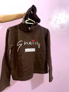 Brown crop hoodie