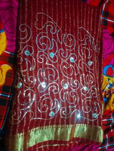 Red and Gold Saree