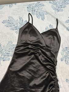 Black Satin Mini Dress
