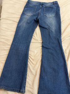 Flared Blue Denim Jeans