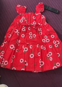 Red Floral Baby Girl Dress - Age 2 to 3