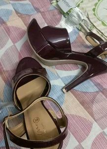 Maroon Patent Platform Heels