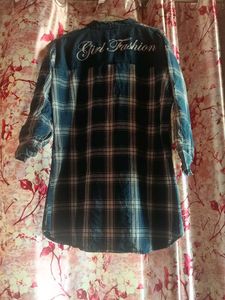 Blue Plaid Tunic Shirt