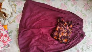 Floral Print Kurta &amp; Skirt Plazzo Set