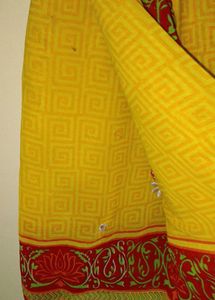Vibrant Yellow Saree with Floral Border