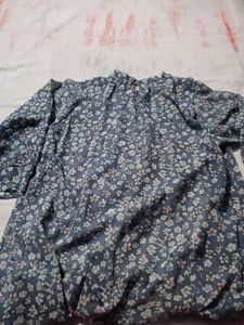Blue Floral Long Sleeve Top