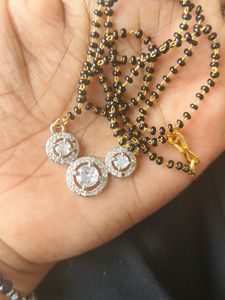 Pack Of 3 Items  American Diamond Mangalsutra