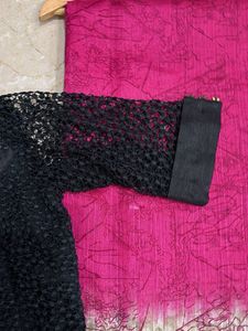 Stunning Pink &amp; Black Saree with blouse