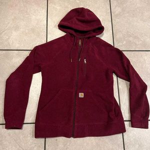 Carhartt Burgundy Zip-Up Hoodie