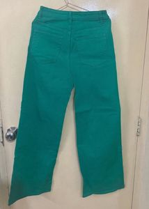 H&amp;M Green Wide-Leg Jeans