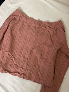 Pink Striped Off-Shoulder Top