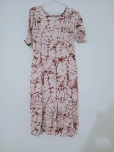 Unique Abstract Print Midi Dress