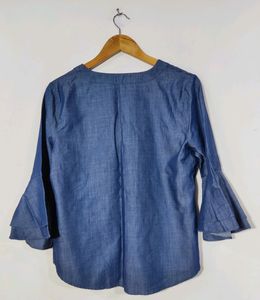 Denim blue Top For Wo