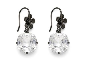 Elegant Crystal Flower Drop Earrings