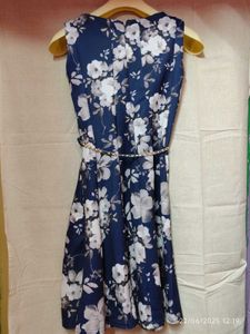 Floral Print Dress - Navy &amp; White