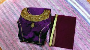 Embroidered Purple festive gown