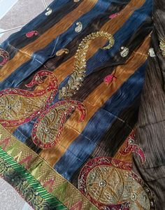 Raw Silk Saree With Multi Colour