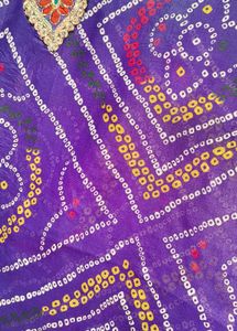 Beautiful Purple Bandhani Saree