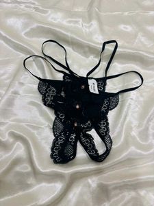 Black Lace Thong Panty