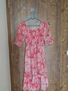 Boho Floral Print Midi Dress