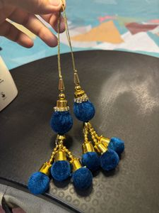 Royal Blue & Golden Lehenga Latkan – 2