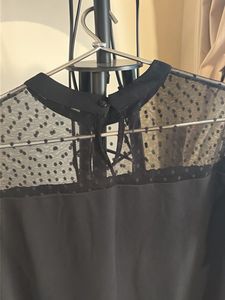 AND Chic Black Ruffled Top Size UK 10