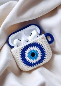 Crocheted Evil Eye AirPods Case