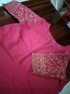 Pink Embroidered Indian Dress Combo
