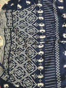 Navy Blue Printed Maxi Dress