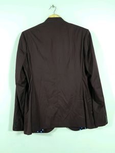 Cross Botton Formal Burgundy Blazer?Men's)
