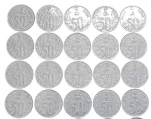 50 paise steel 100 coins