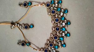 Zercon stone work jewellery set